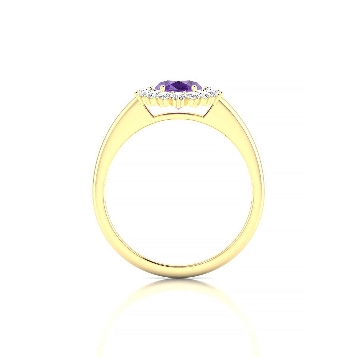 Blossom | 18k Yellow Gold 8 x 6 mm Oval Amethyst Ring
