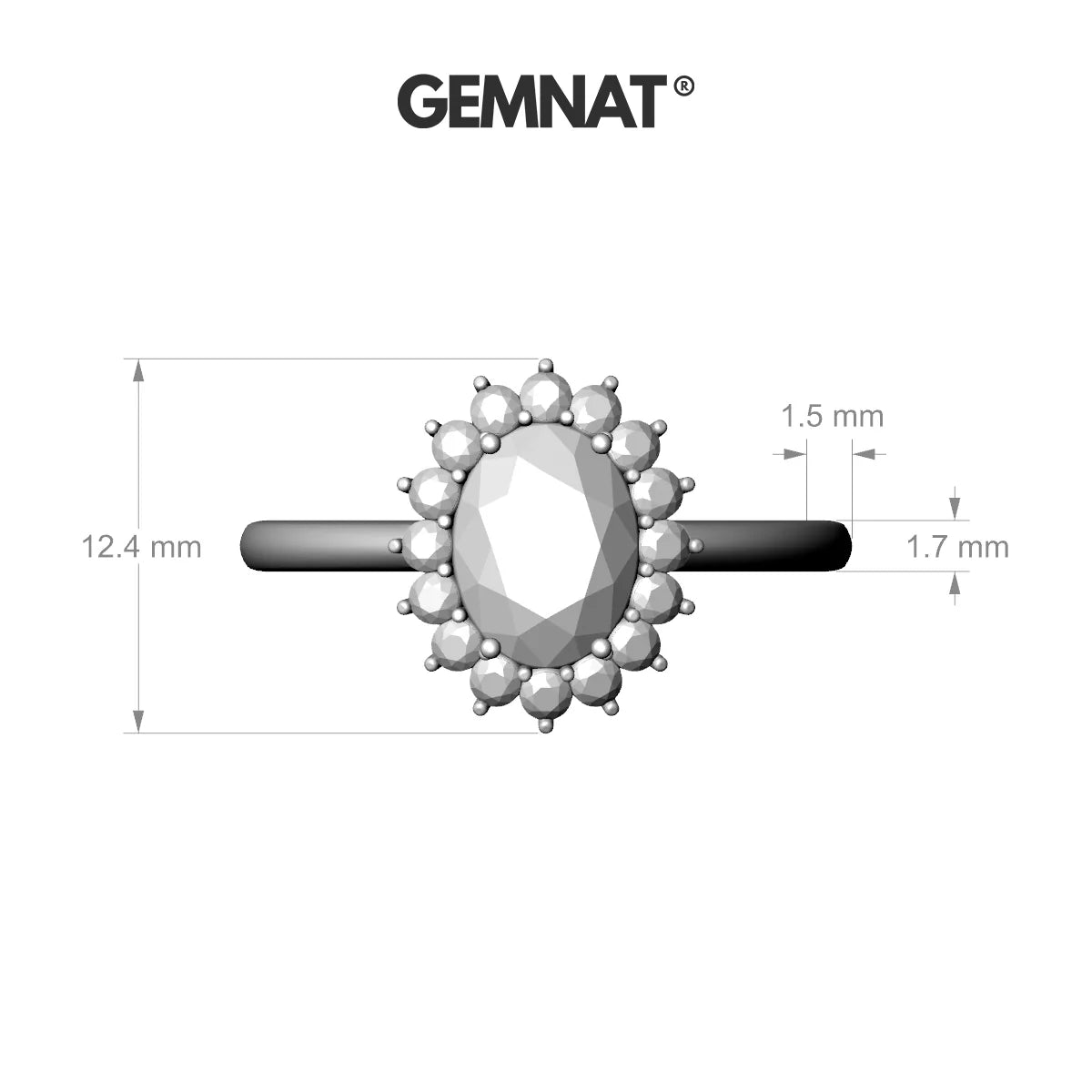 Blossom | 18k White Gold 8 x 6 mm Oval Ruby Ring