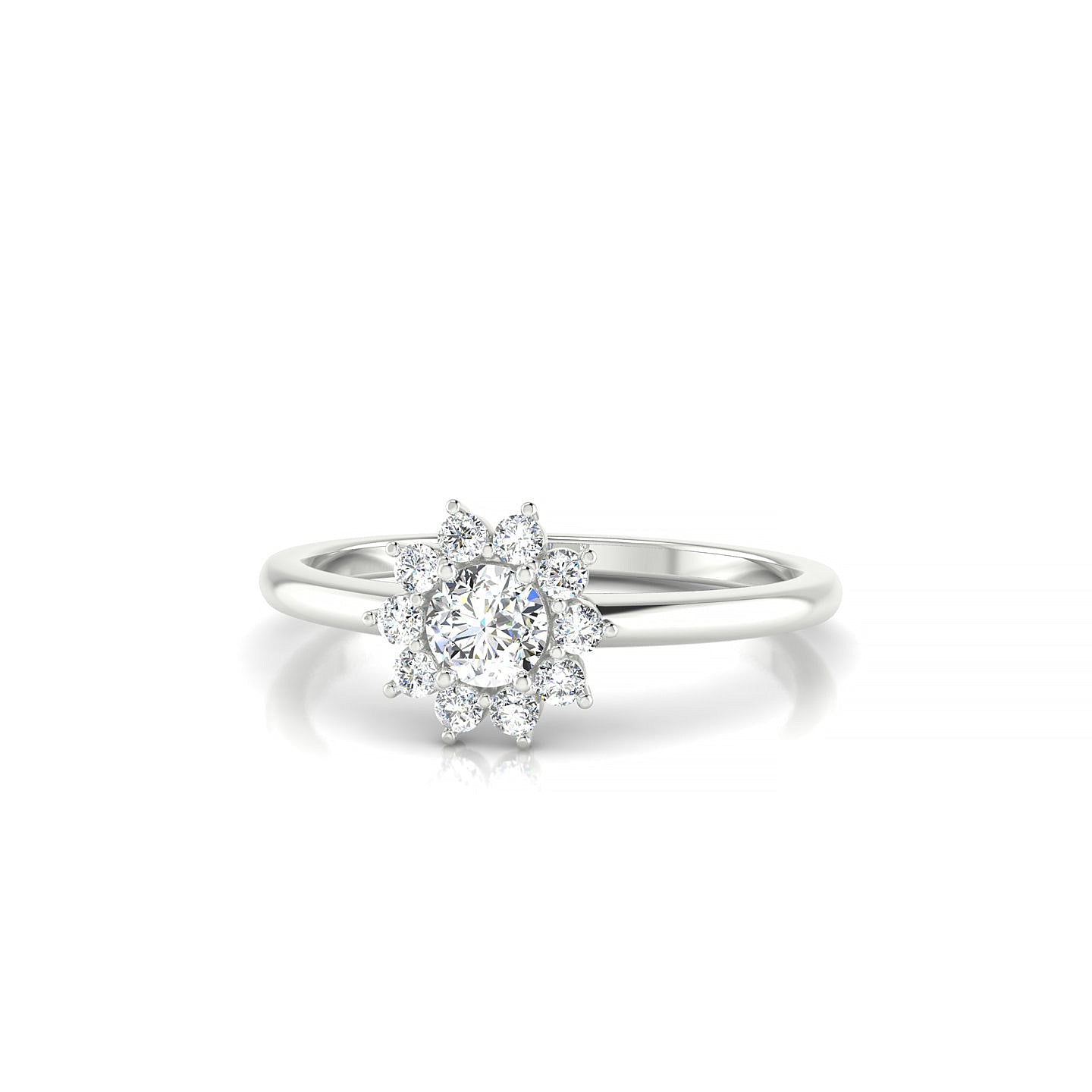 Blossom | 18k White Gold 3.7 mm Round Diamond Ring
