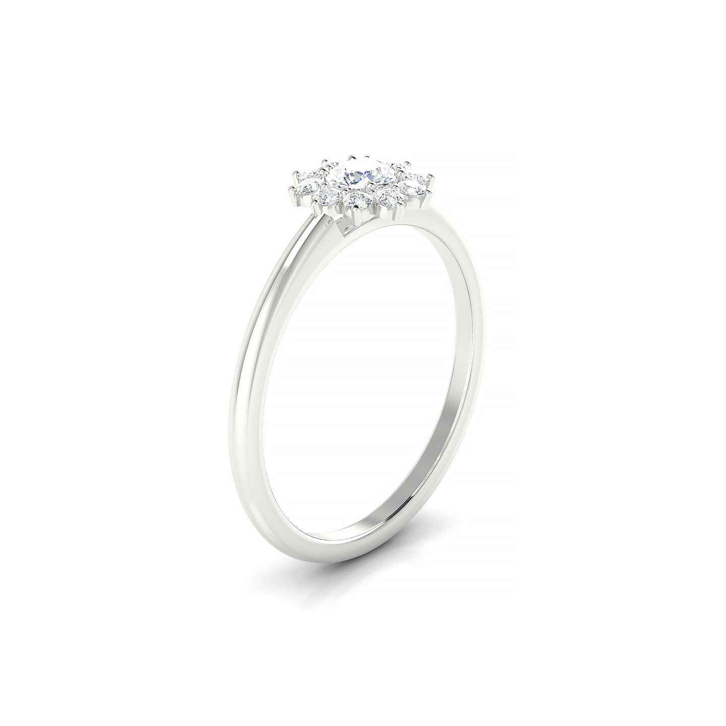 Blossom | 18k White Gold 3.7 mm Round Diamond Ring