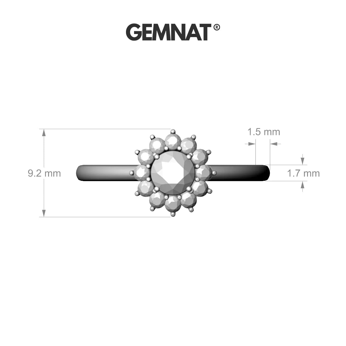 Blossom | 18k Rose Gold 4.2 mm Round Diamond Ring