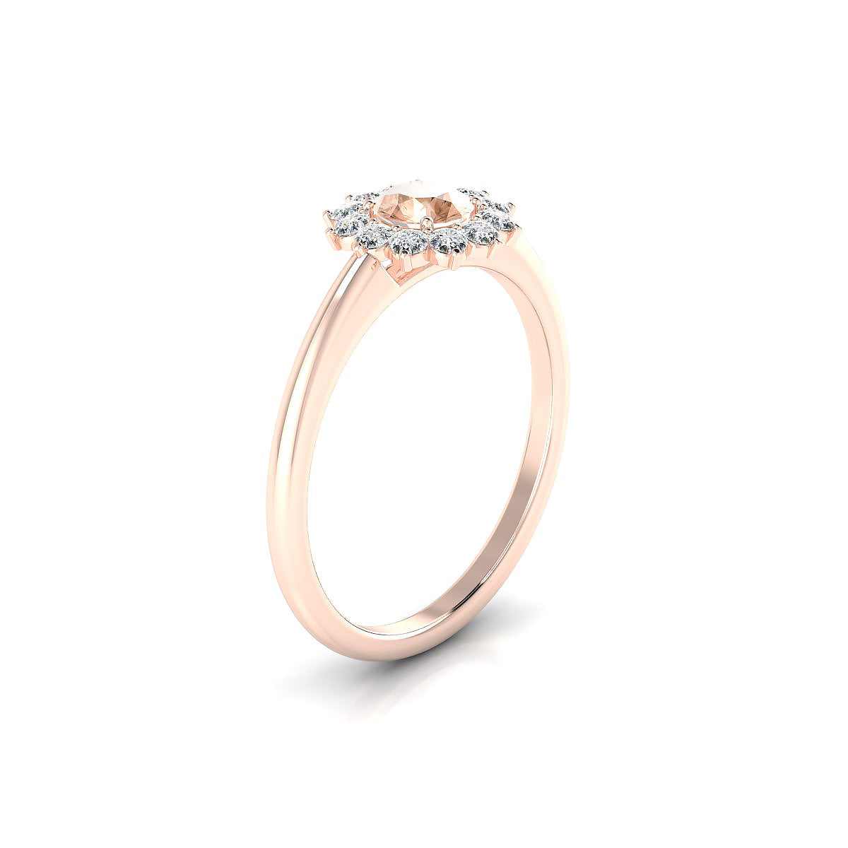 Blossom | 18k Rose Gold 4.5 mm Round Morganite Ring