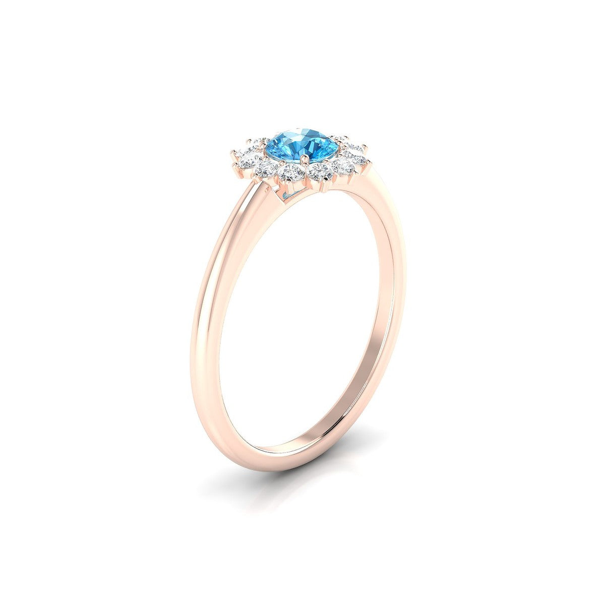 Blossom | 18k Rose Gold 4.5 mm Round Topaz Ring