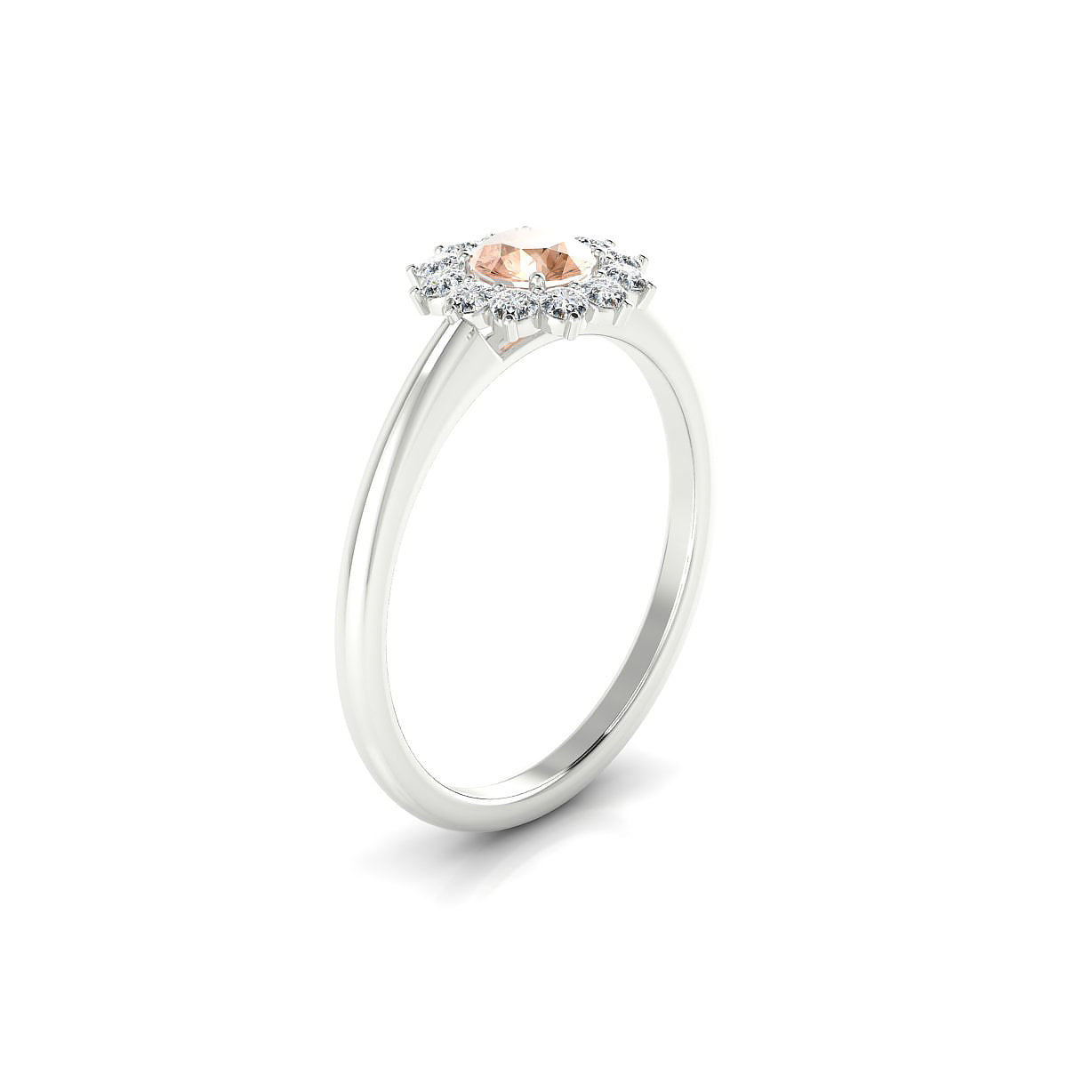 Blossom | 18k White Gold 4.5 mm Round Morganite Ring