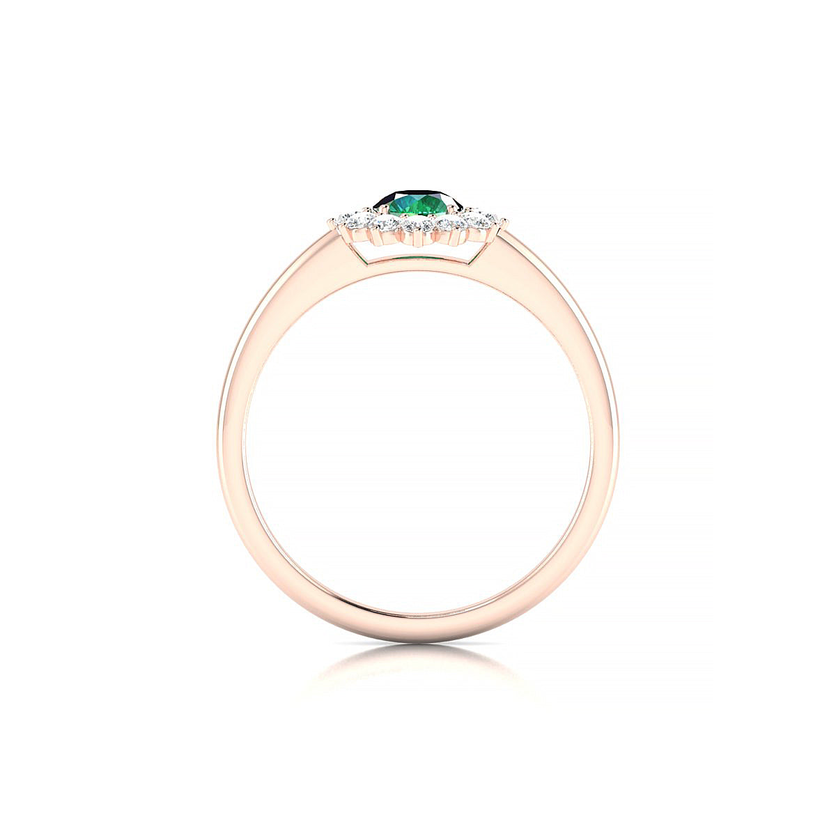 Blossom | 18k Rose Gold 4.5 mm Round Emerald Ring