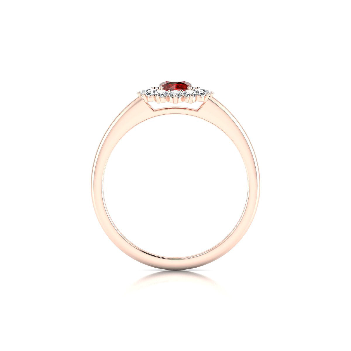 Blossom | 18k Rose Gold 4.5 mm Round Garnet Ring