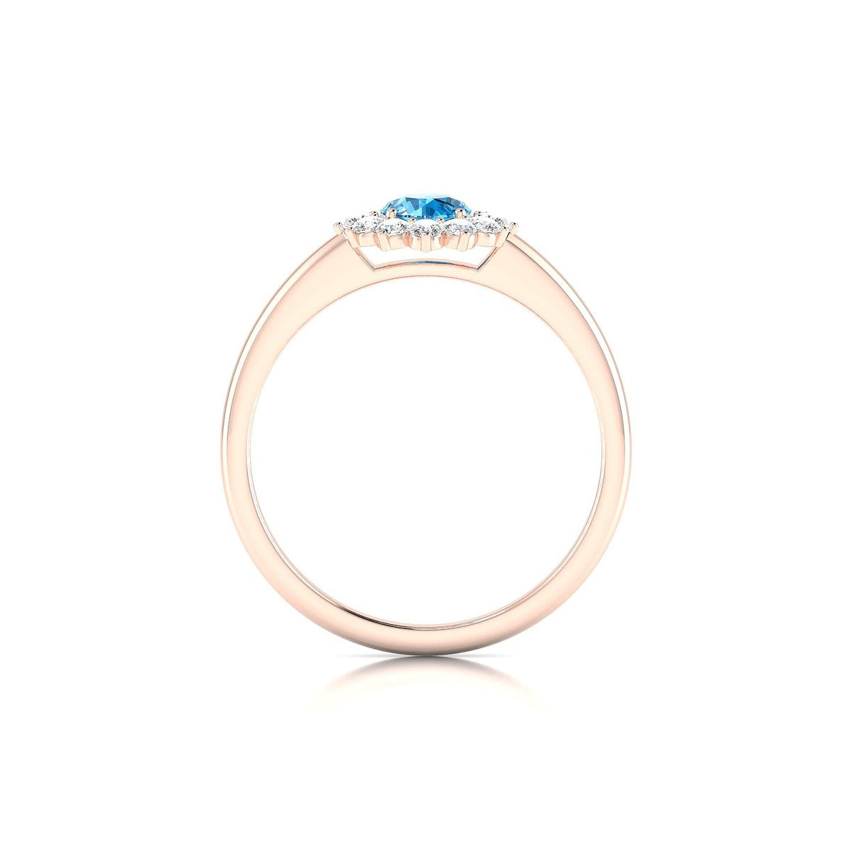 Blossom | 18k Rose Gold 4.5 mm Round Topaz Ring
