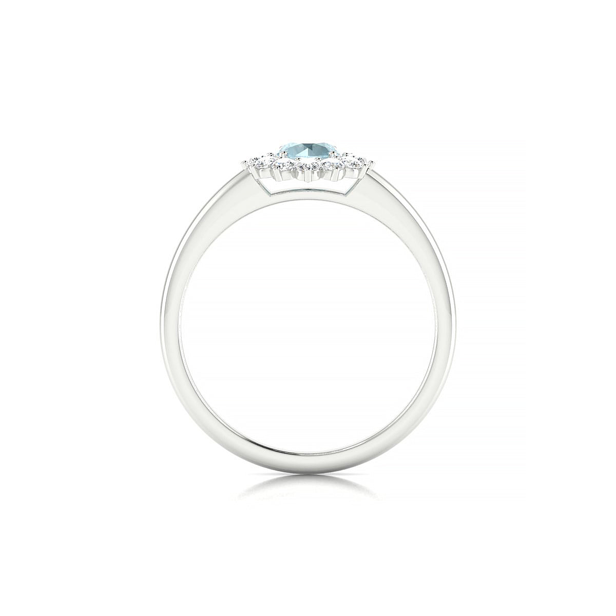 Blossom | 18k White Gold 4.5 mm Round Aquamarine Ring