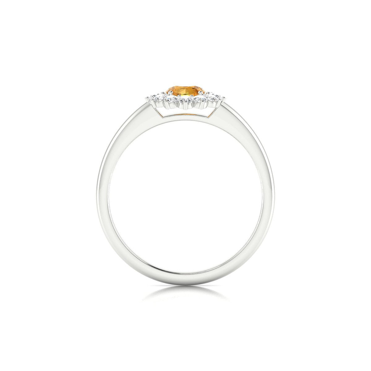 Blossom | 18k White Gold 4.5 mm Round Citrine Ring