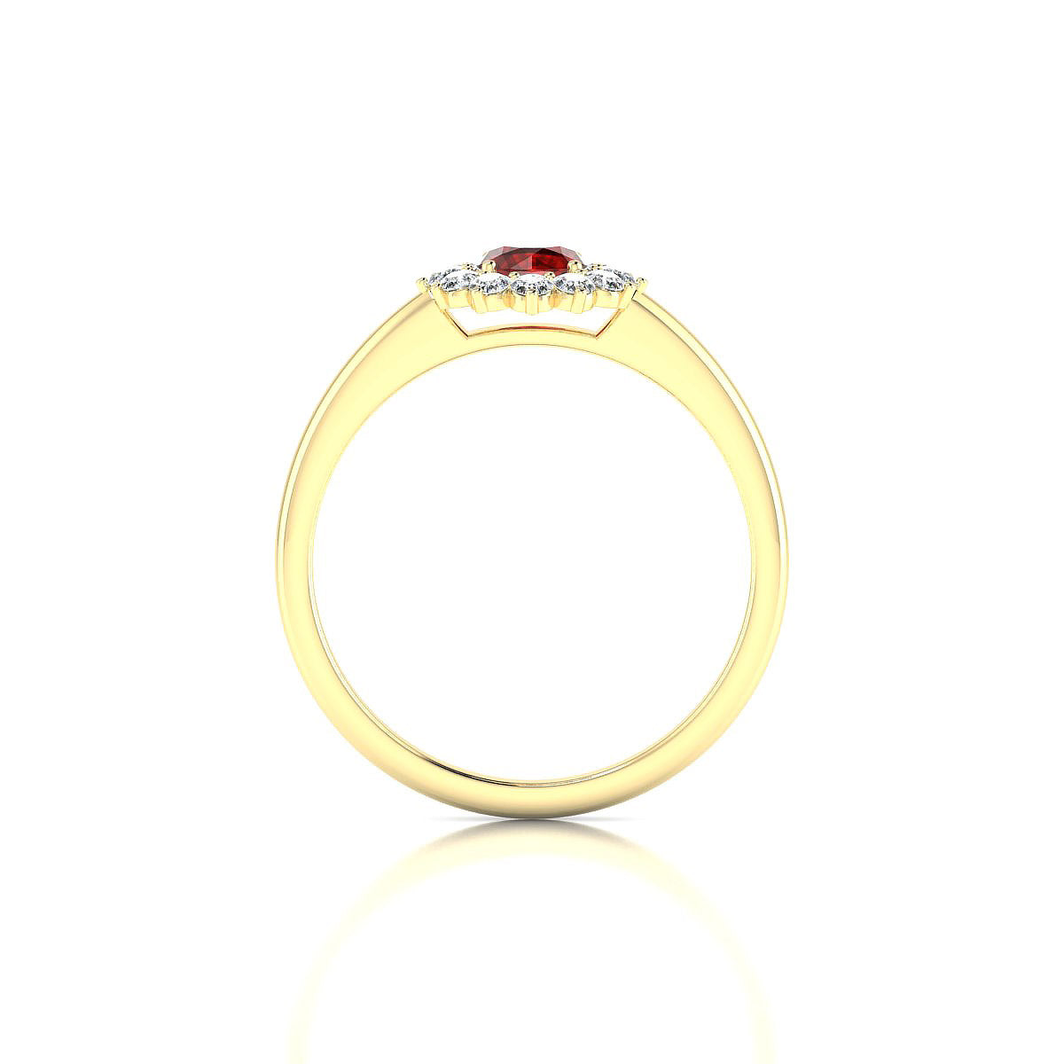 Blossom | 18k Yellow Gold 4.5 mm Round Garnet Ring