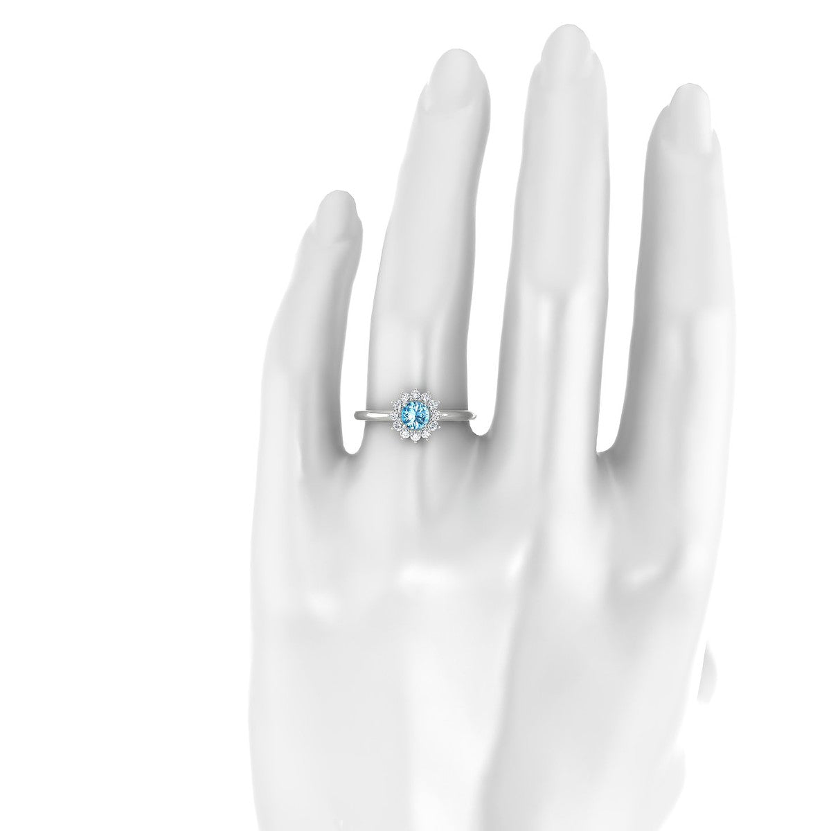 Blossom | 18k White Gold 4.5 mm Round Topaz Ring