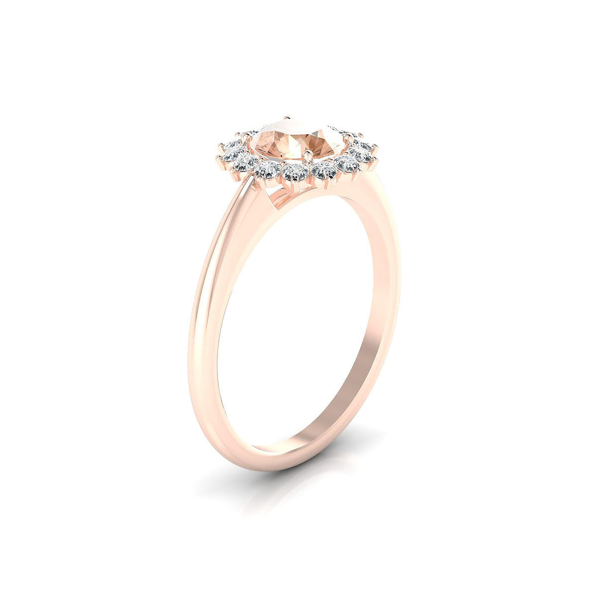 Blossom | 18k Rose Gold 6 mm Round Morganite Ring