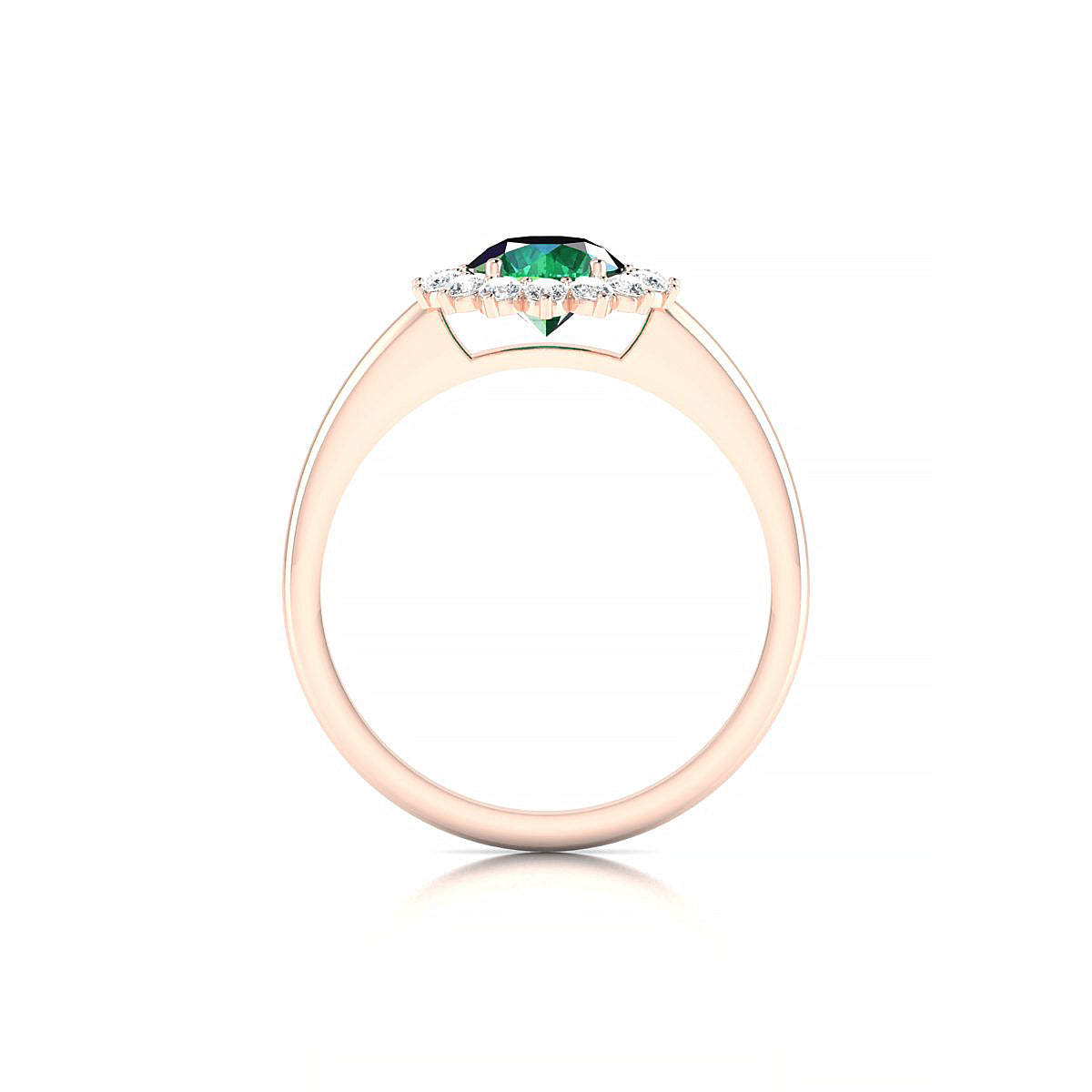Blossom | 18k Rose Gold 6 mm Round Emerald Ring