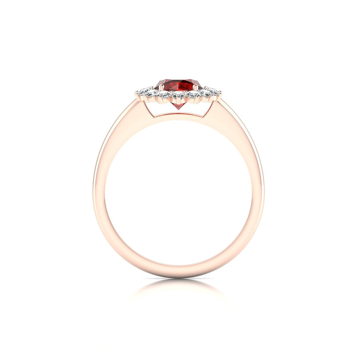 Blossom | 18k Rose Gold 6 mm Round Garnet Ring