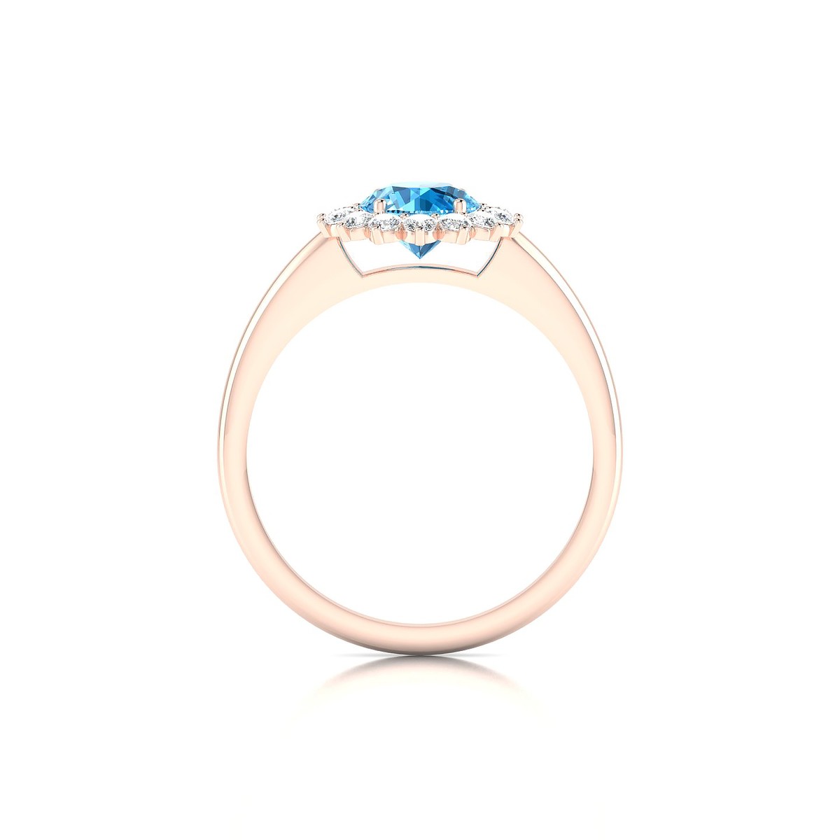 Blossom | 18k Rose Gold 6 mm Round Topaz Ring