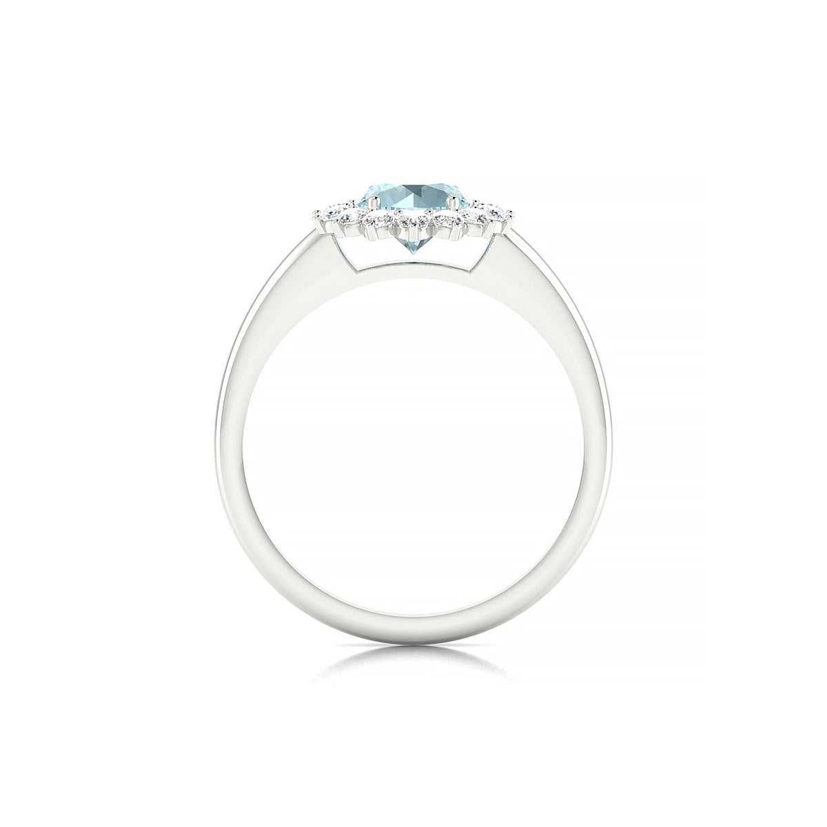 Blossom | 18k White Gold 6 mm Round Aquamarine Ring
