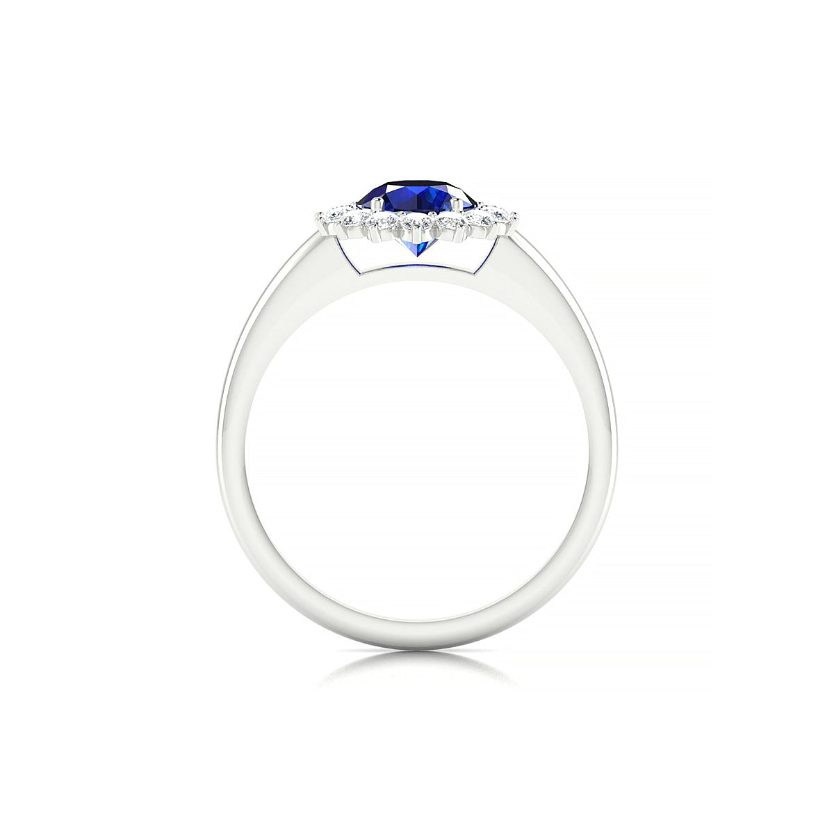 Blossom | 18k White Gold 6 mm Round Sapphire Ring