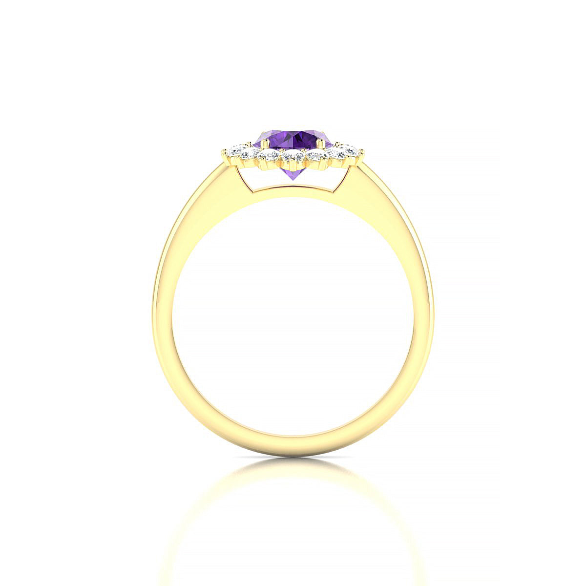 Blossom | 18k Yellow Gold 6 mm Round Amethyst Ring