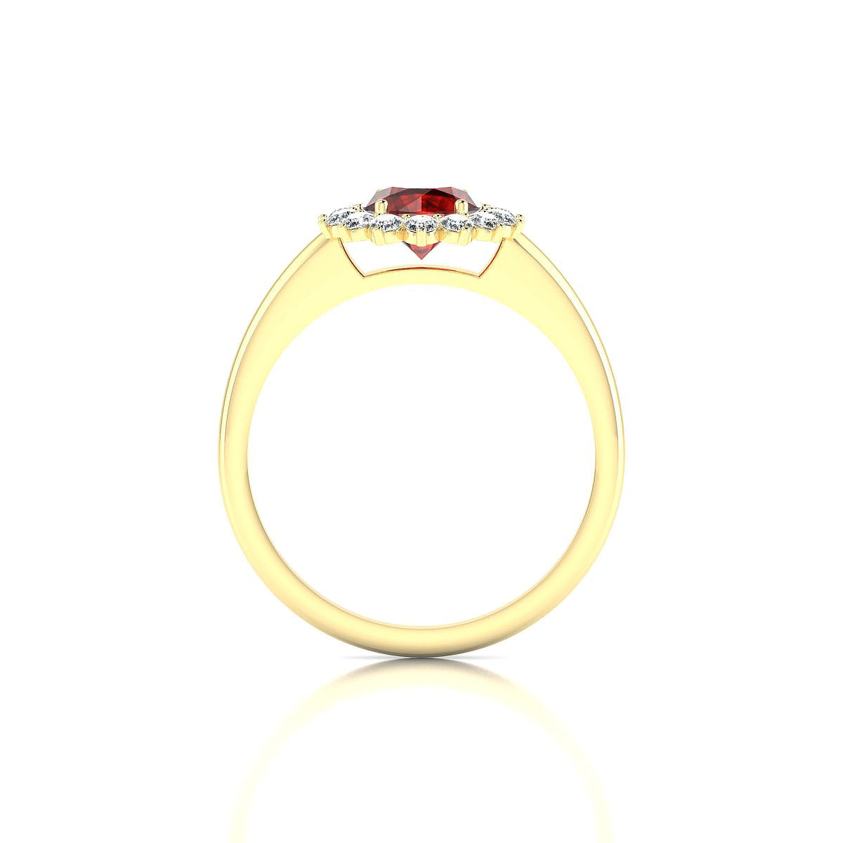 Blossom | 18k Yellow Gold 6 mm Round Garnet Ring