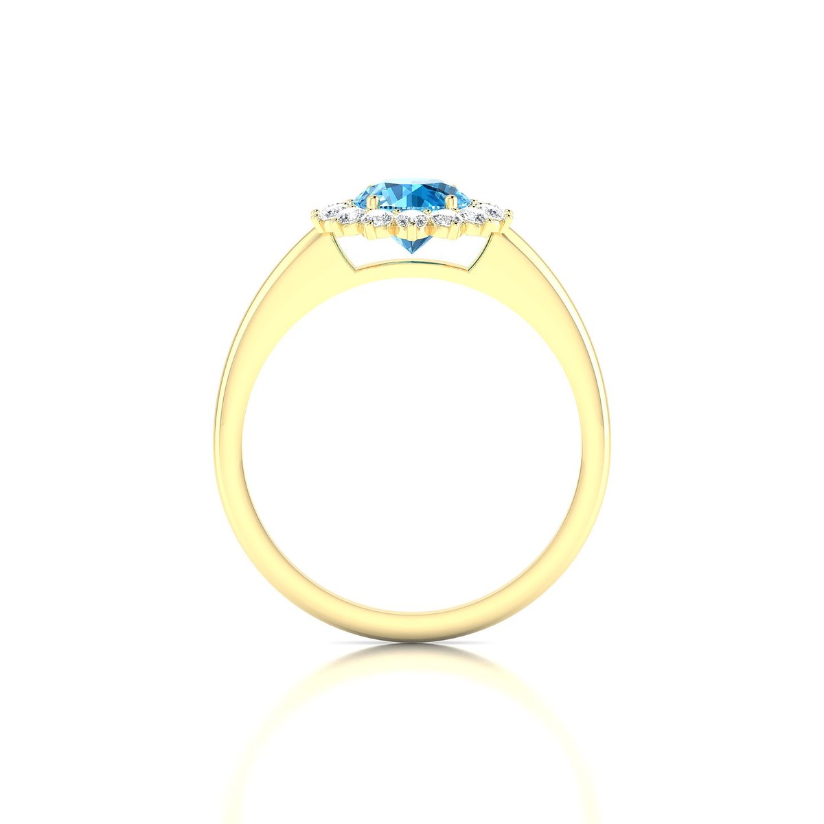 Blossom | 18k Yellow Gold 6 mm Round Topaz Ring