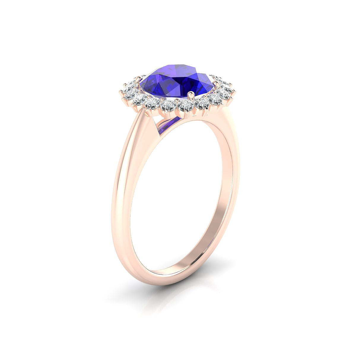 Blossom | 18k Rose Gold 8 mm Round Tanzanite Ring