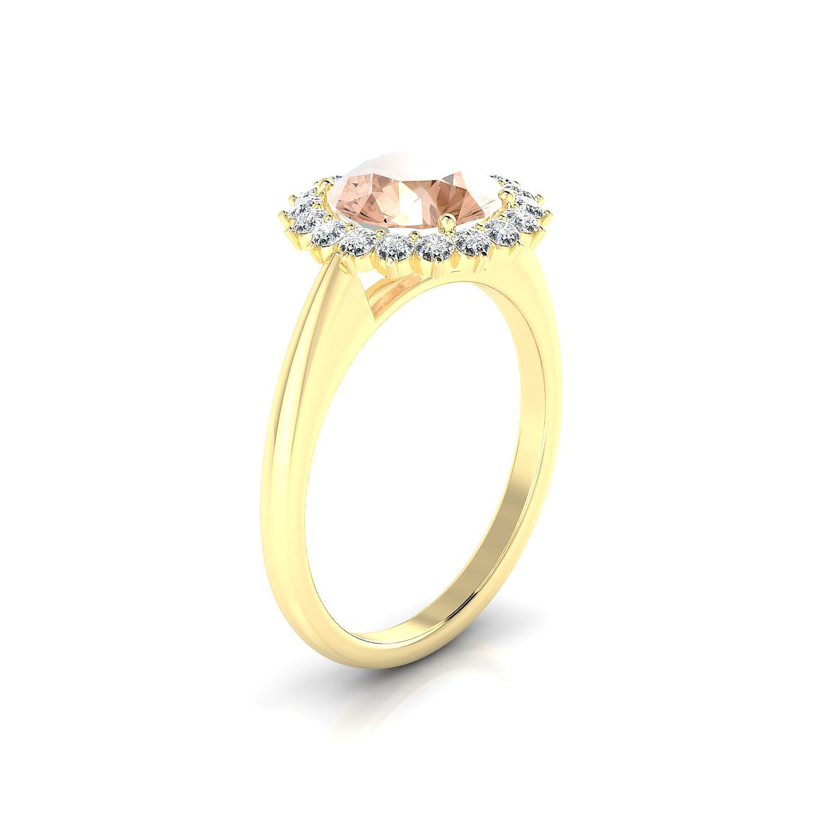 Blossom | 18k Yellow Gold 8 mm Round Morganite Ring