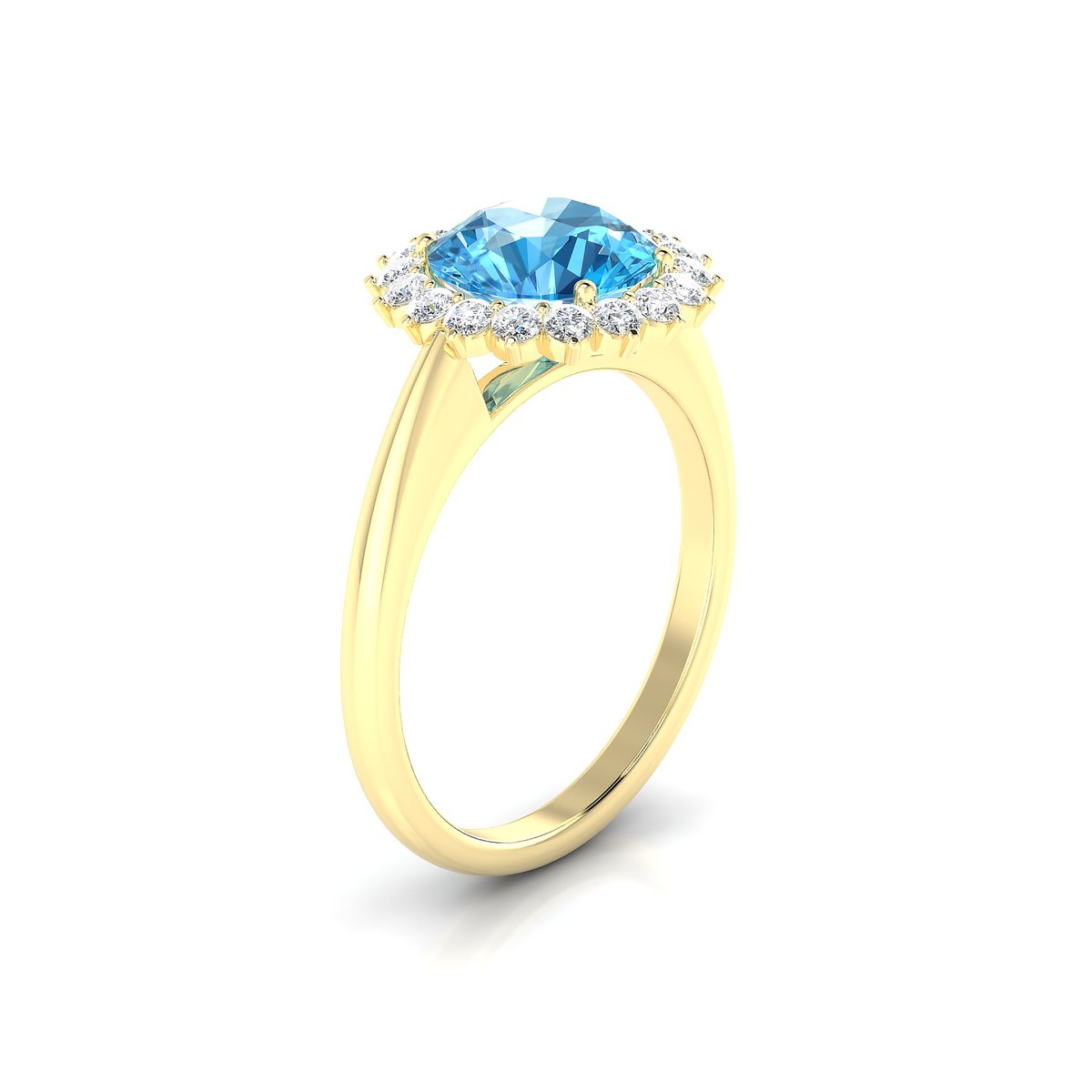 Blossom | 18k Yellow Gold 8 mm Round Topaz Ring