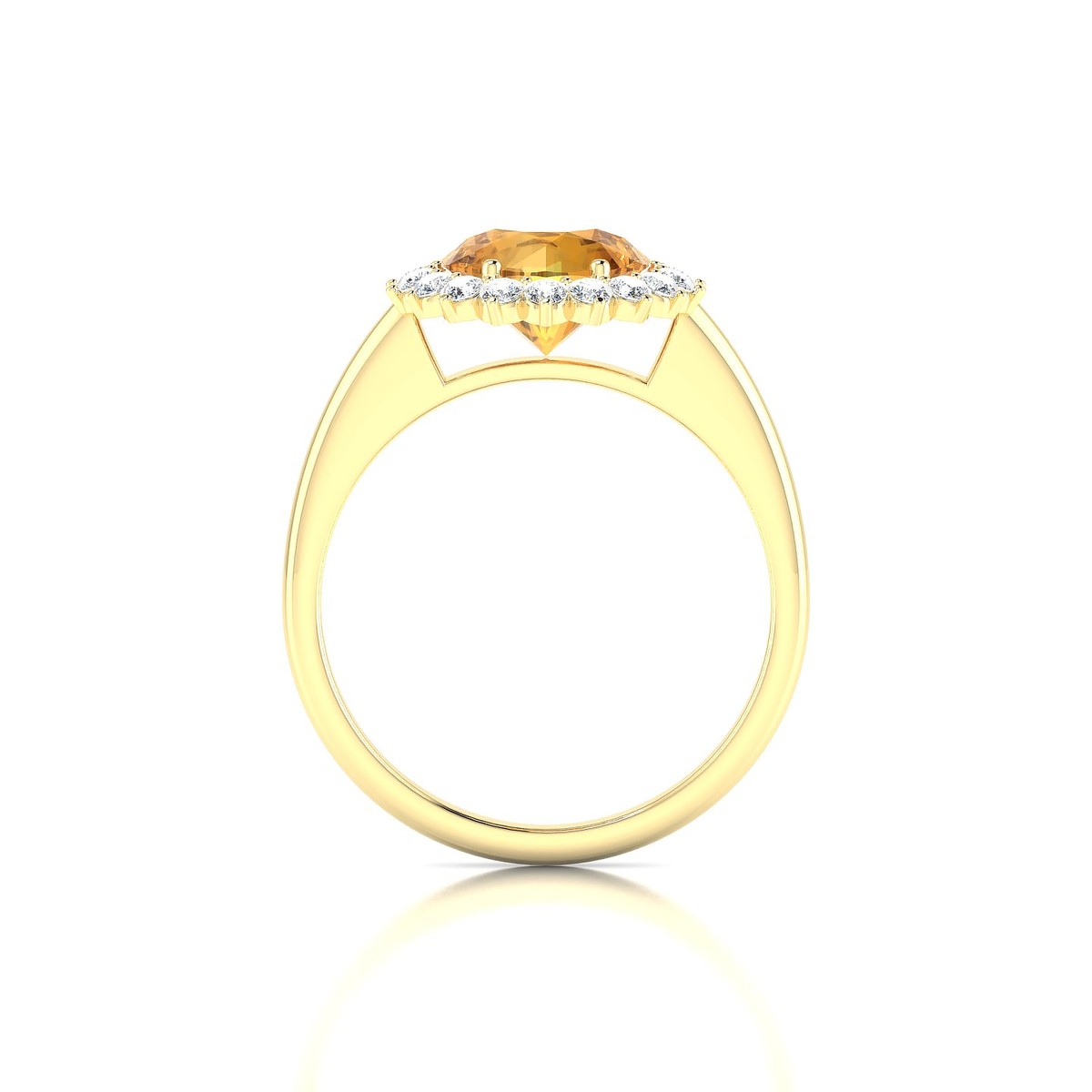 Blossom | 18k Yellow Gold 8 mm Round Citrine Ring
