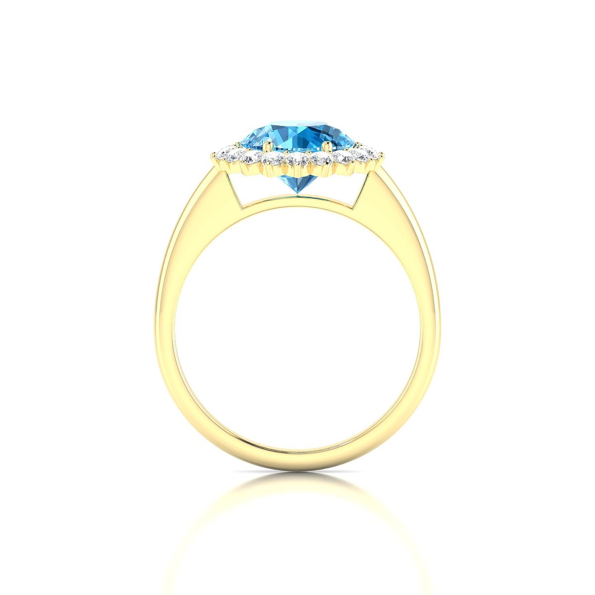 Blossom | 18k Yellow Gold 8 mm Round Topaz Ring