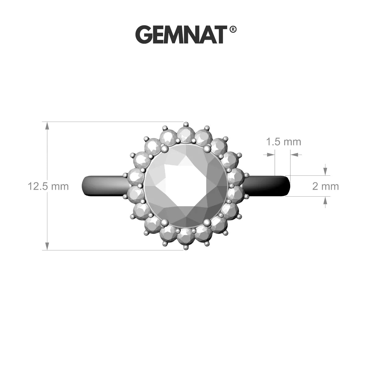 Blossom | 18k Rose Gold 8 mm Round Ruby Ring