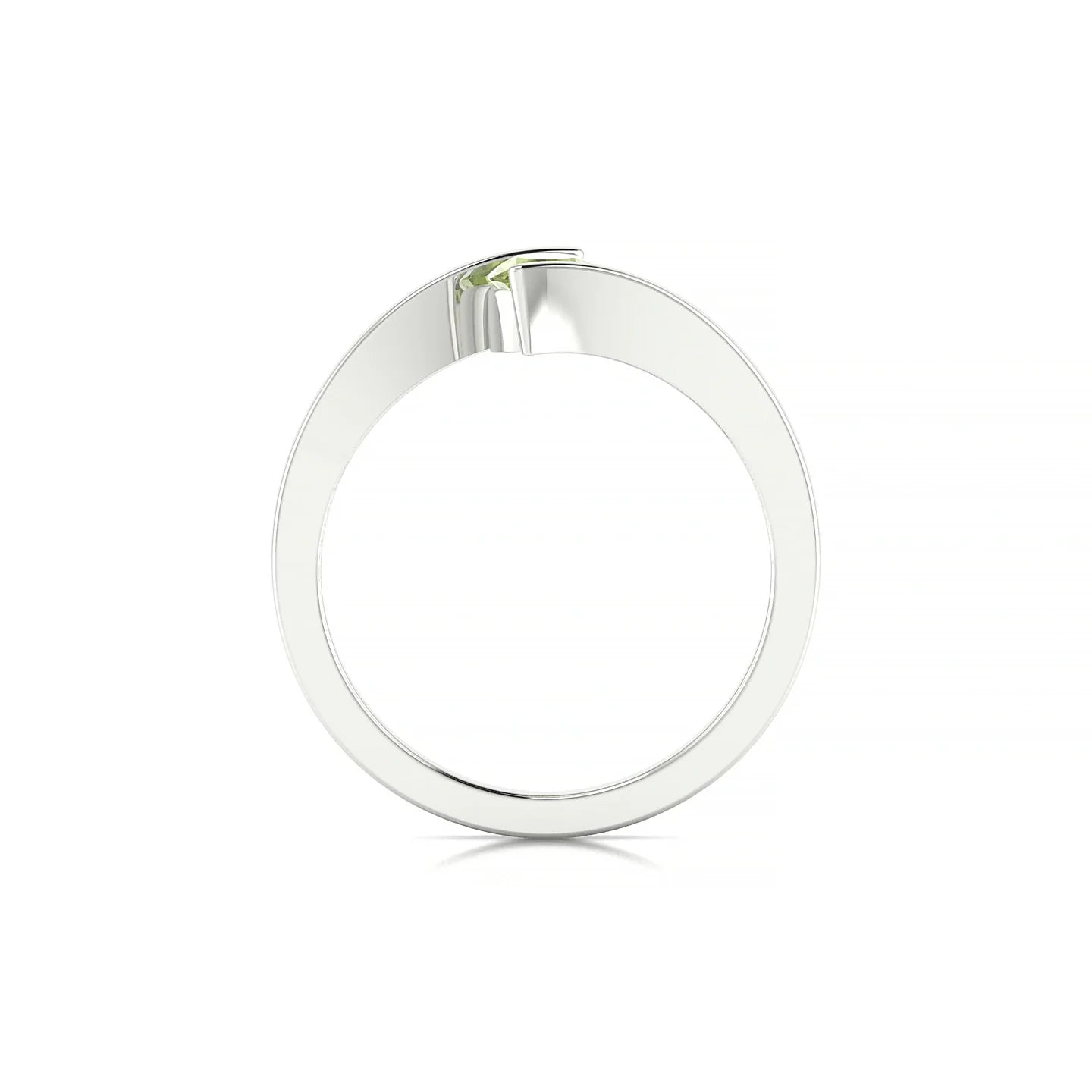 Brim | 18k White Gold 4.5 mm Round Peridot Ring