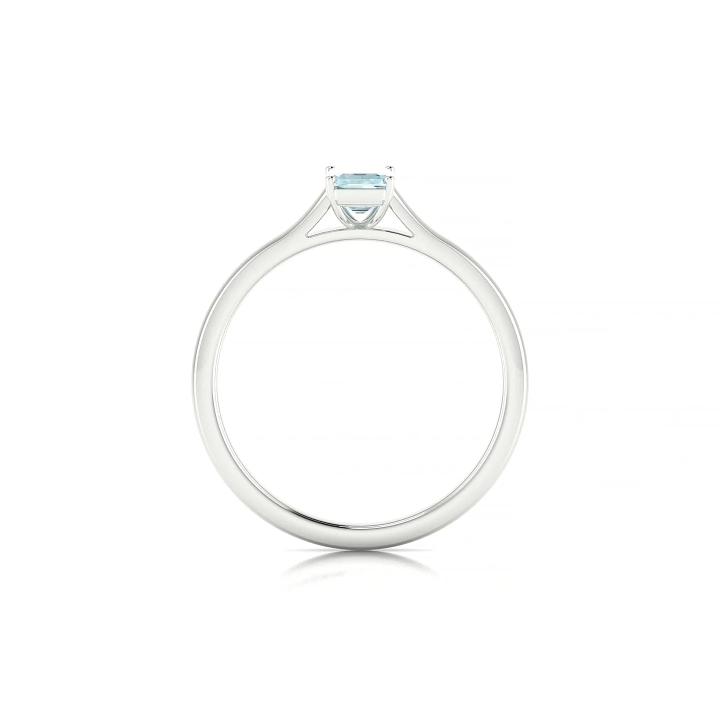Cathedral | 18k White Gold 6 x 4 mm Emerald Aquamarine Ring