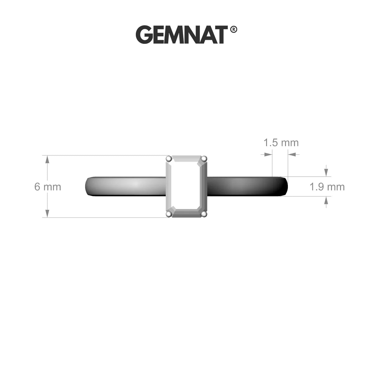 Cathedral | 18k White Gold 6 x 4 mm Emerald Emerald Ring