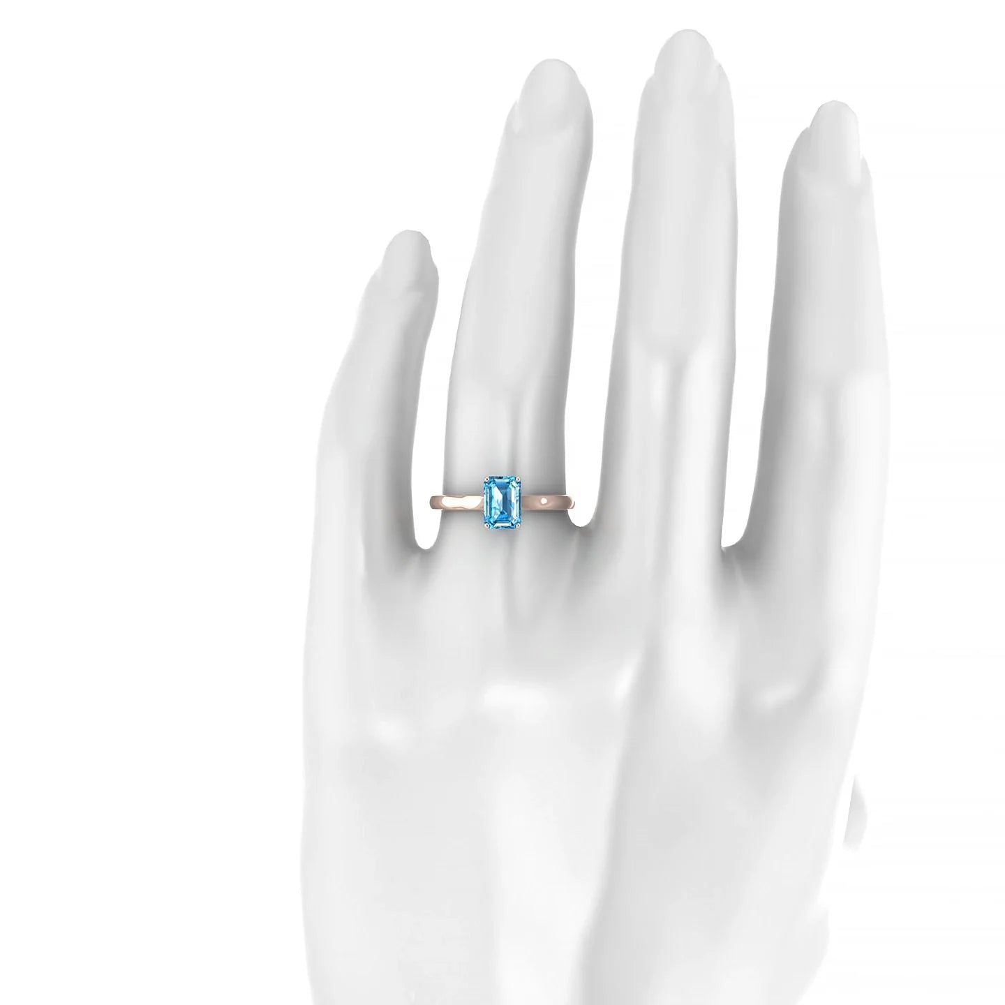 Cathedral | 18k Rose Gold 7 x 5 mm Emerald Topaz Ring