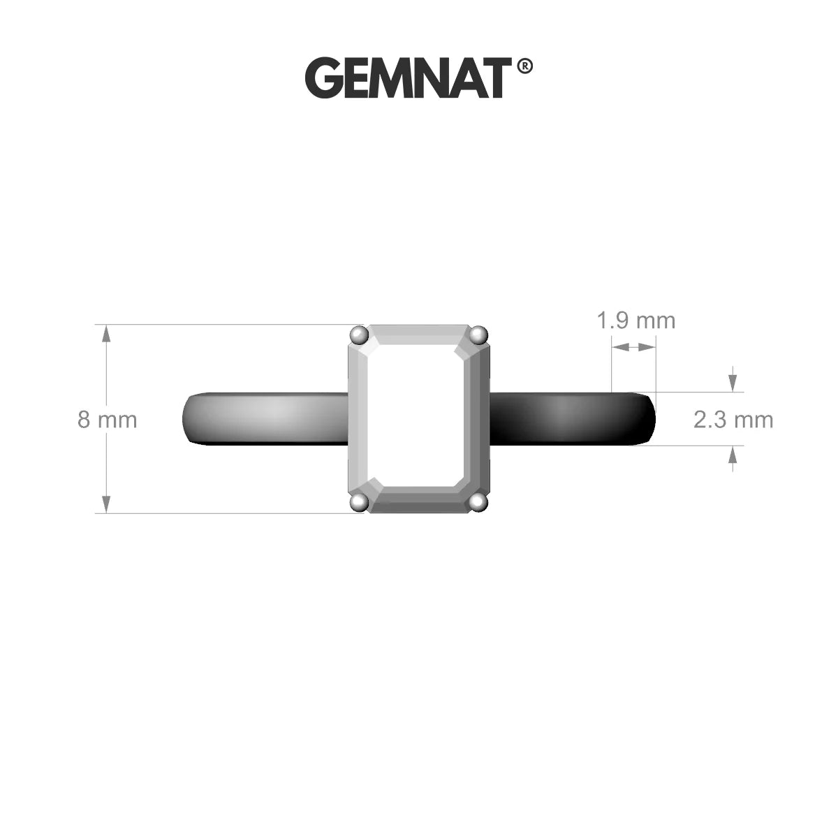 Cathedral | 18k Rose Gold 8 x 6 mm Emerald Emerald Ring