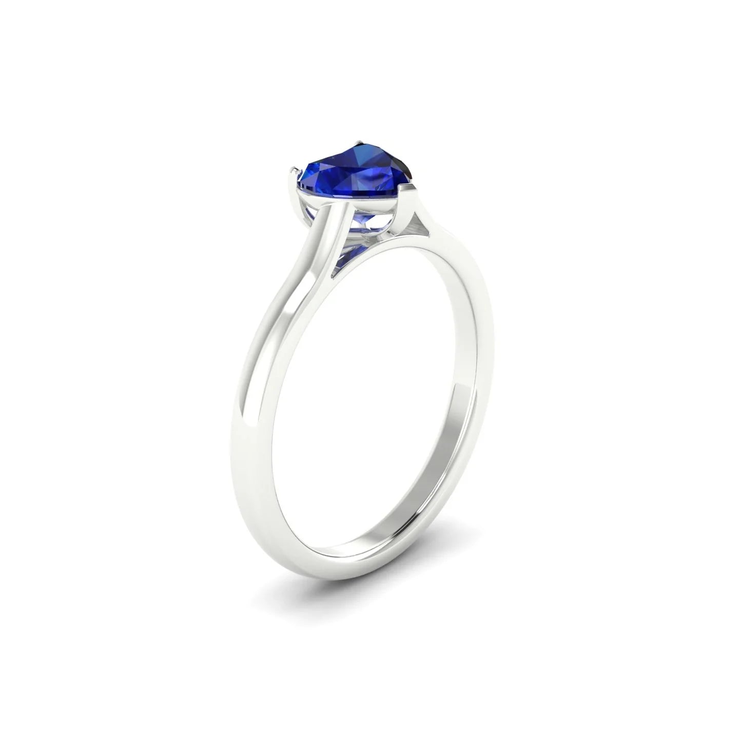 Cathedral | 18k White Gold 5.5 mm Heart Sapphire Ring
