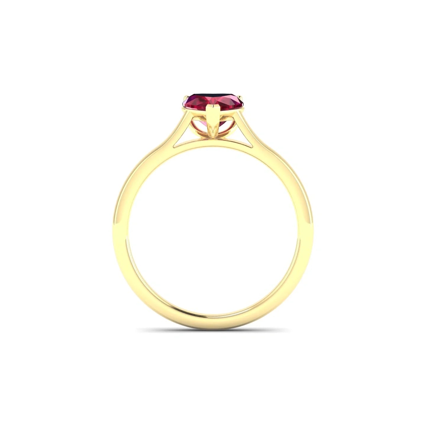 Cathedral | 18k Yellow Gold 5.5 mm Heart Ruby Ring