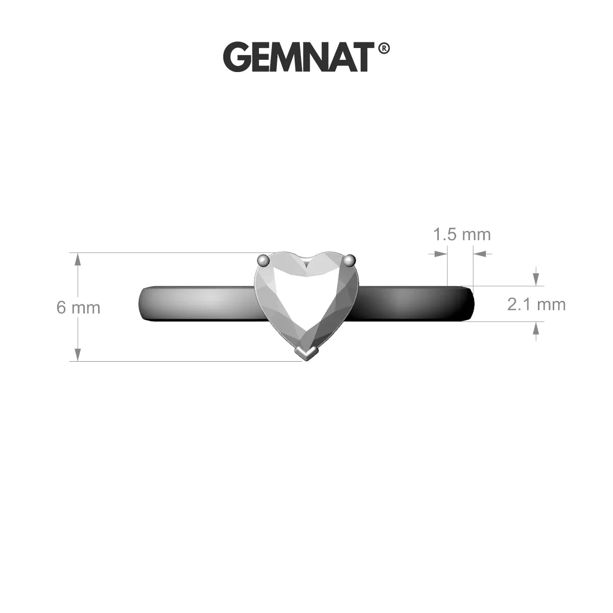 Cathedral | 18k Rose Gold 5.5 mm Heart Diamond Ring