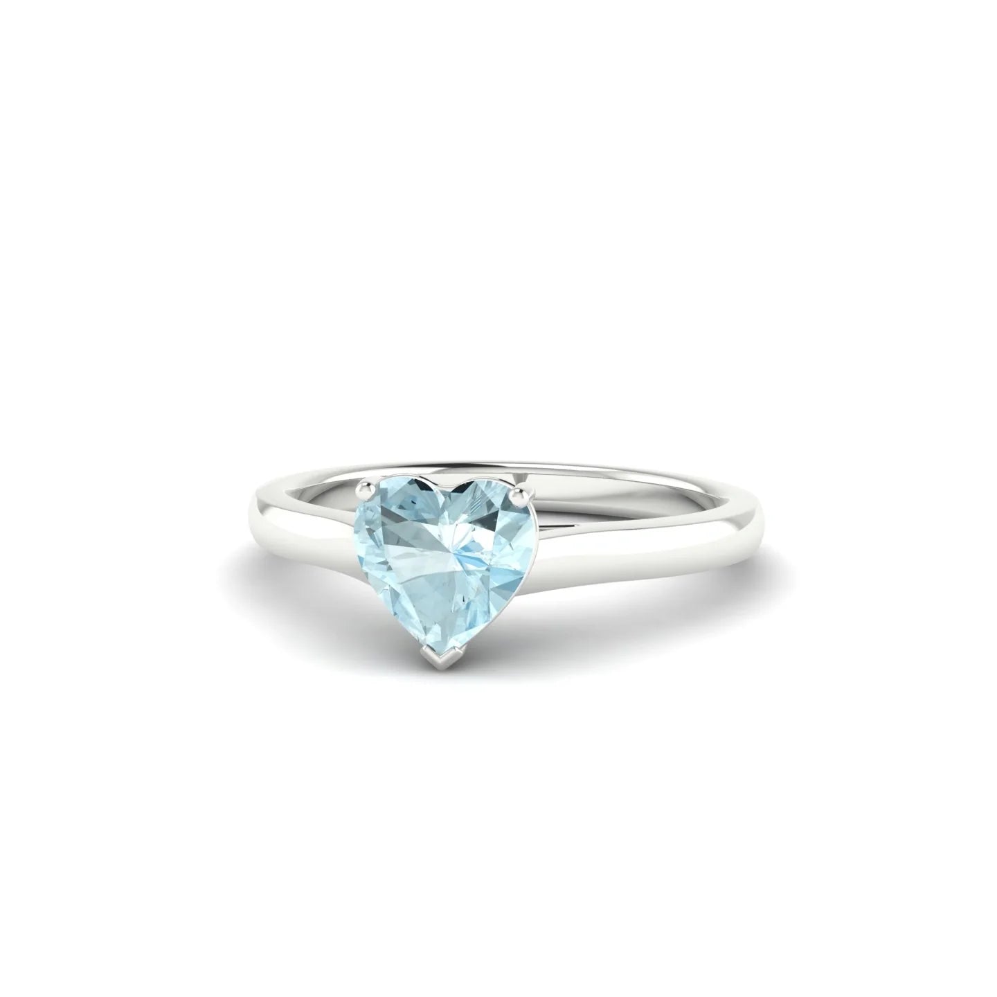 Cathedral | 18k White Gold 6 mm Heart Aquamarine Ring
