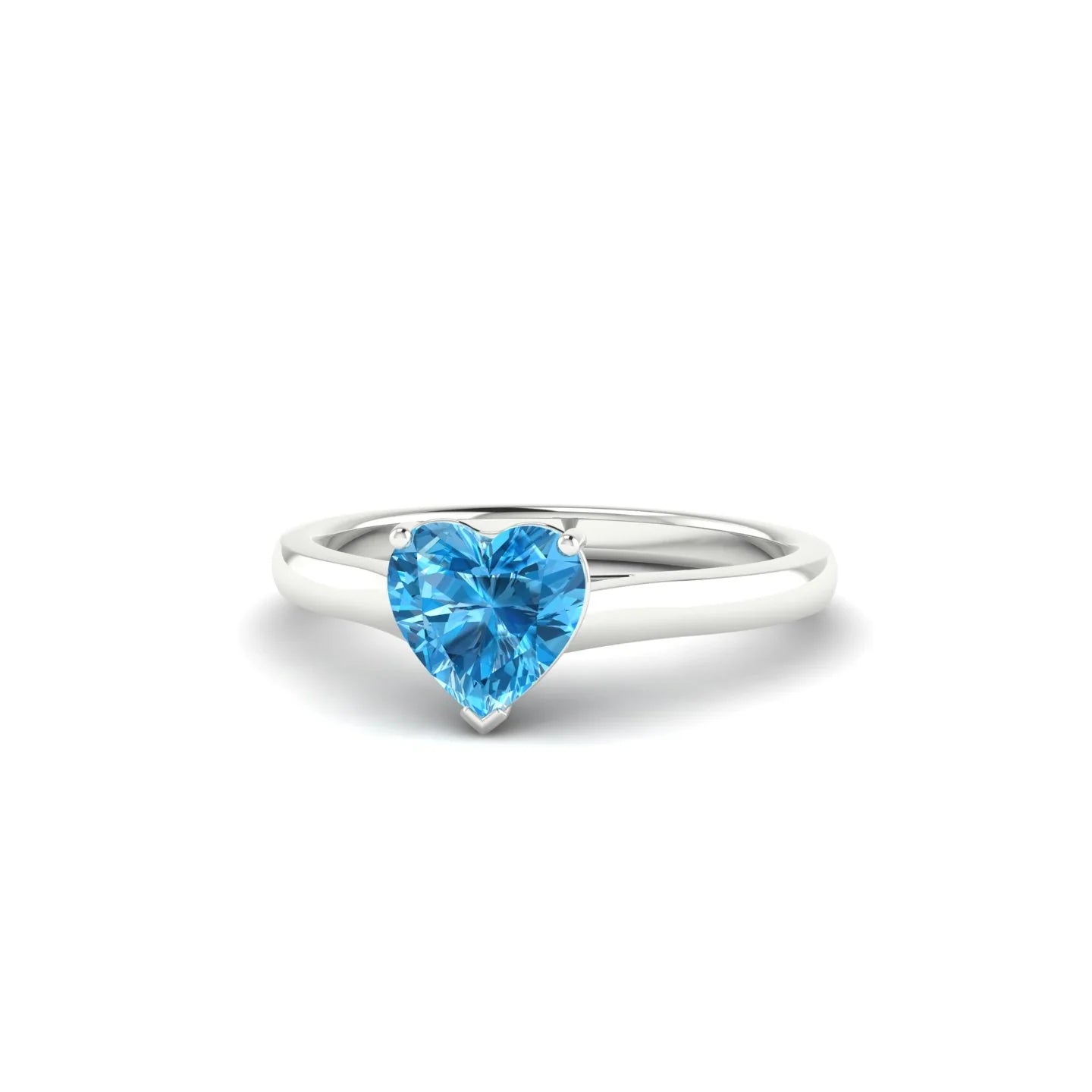 Cathedral | 18k White Gold 6 mm Heart Topaz Ring