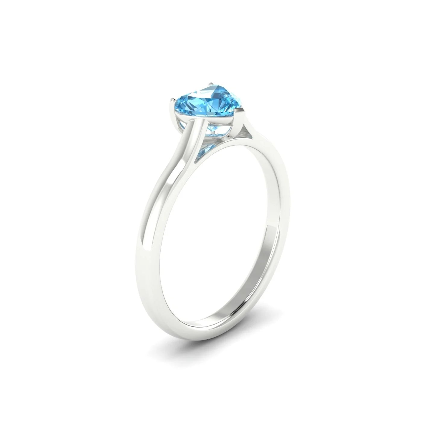 Cathedral | 18k White Gold 6 mm Heart Topaz Ring