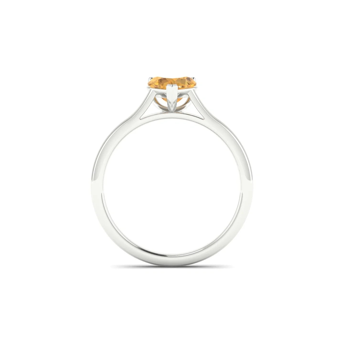 Cathedral | 18k White Gold 6 mm Heart Citrine Ring