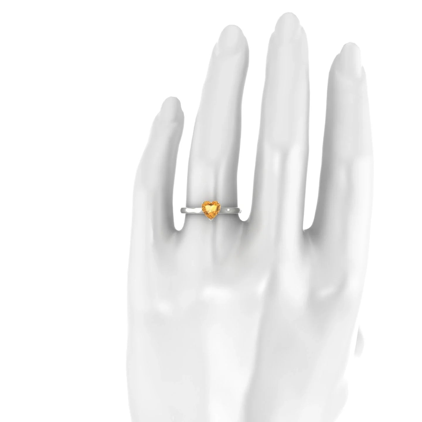 Cathedral | 18k White Gold 6 mm Heart Citrine Ring