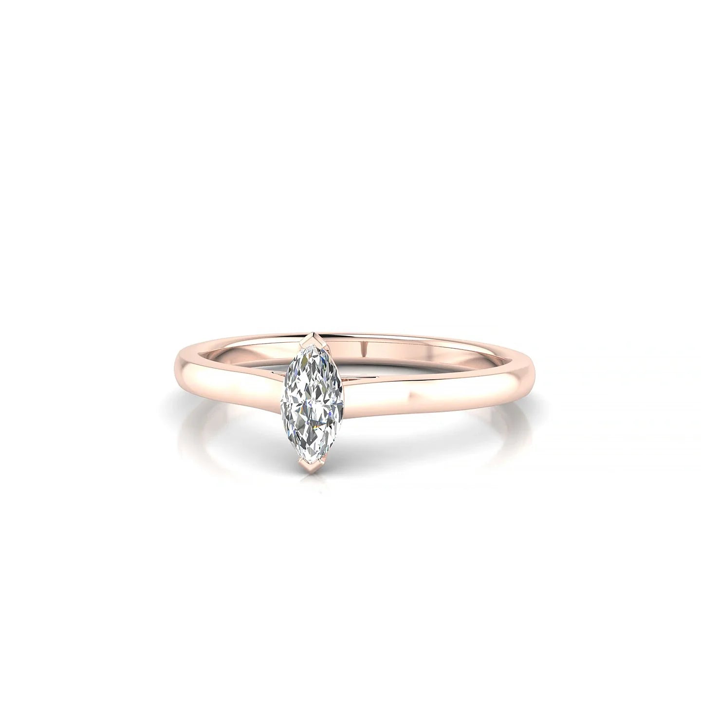 Cathedral | 18k Rose Gold 6 x 3 mm Marquise Diamond Ring