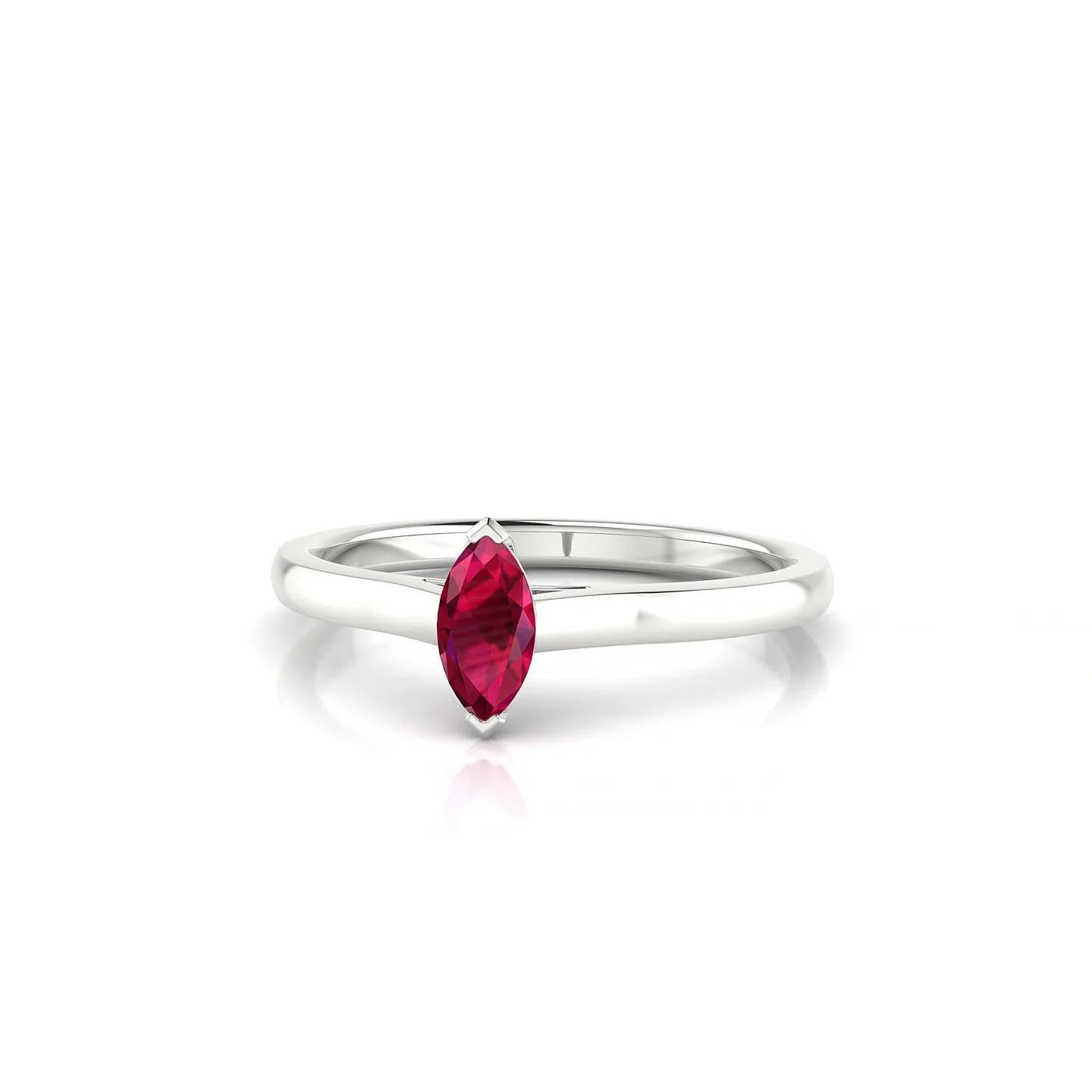 Cathedral | 18k White Gold 6 x 3 mm Marquise Ruby Ring