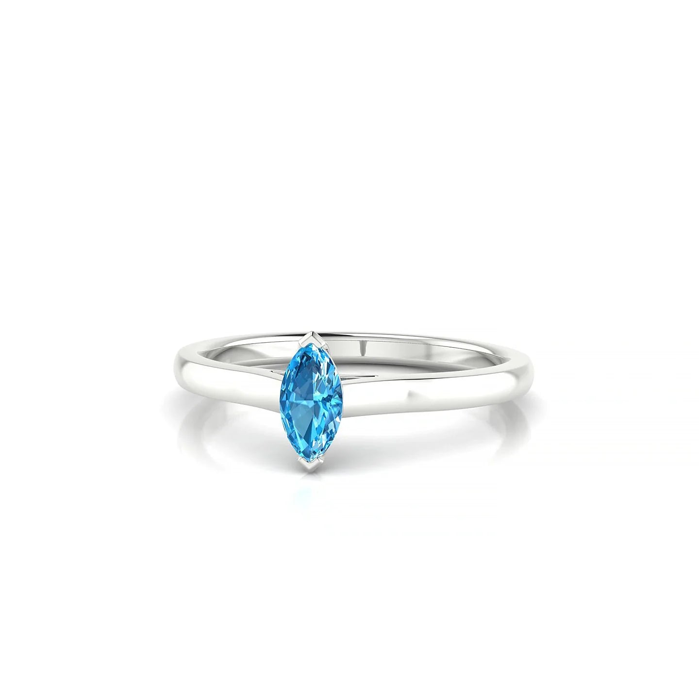 Cathedral | 18k White Gold 6 x 3 mm Marquise Topaz Ring