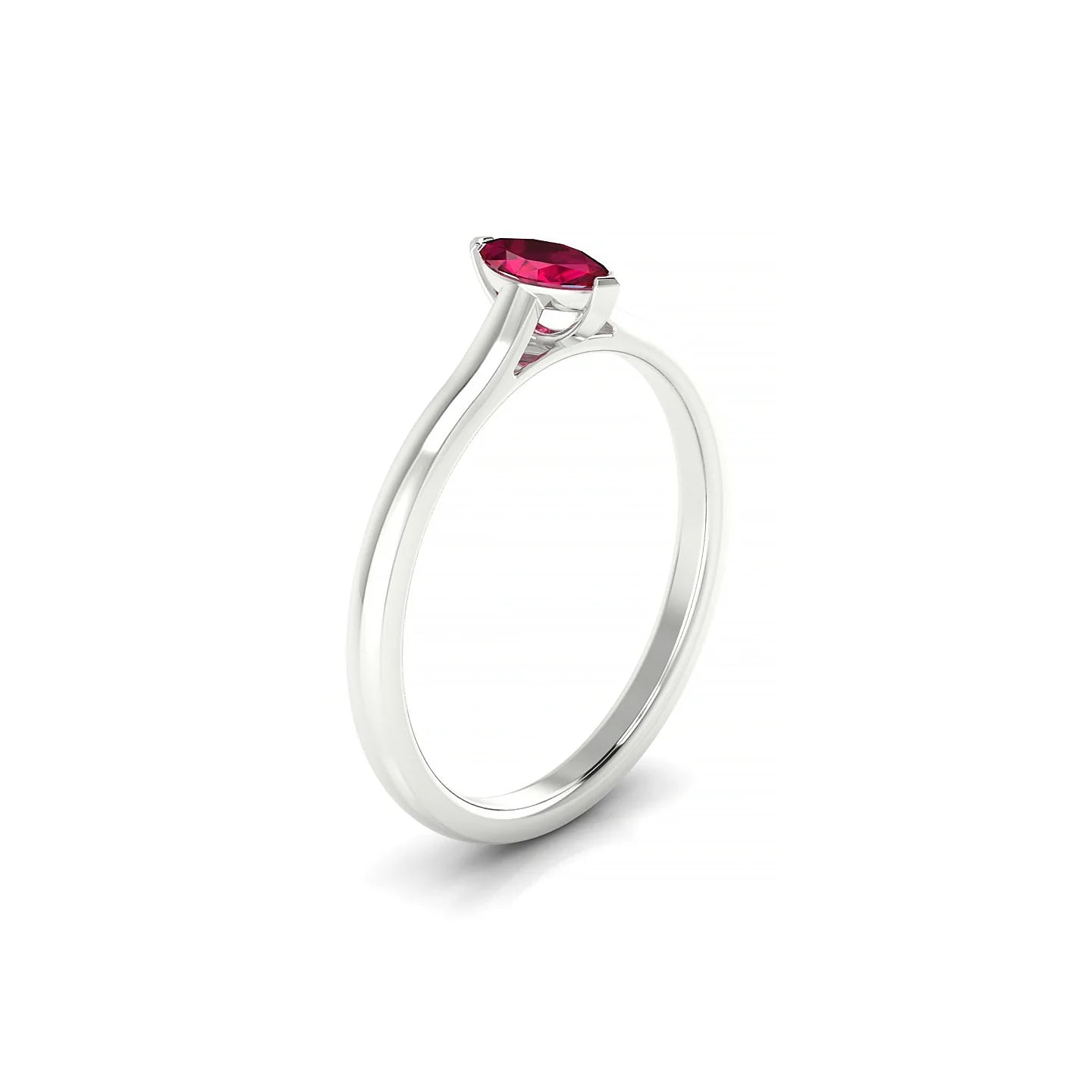 Cathedral | 18k White Gold 6 x 3 mm Marquise Ruby Ring