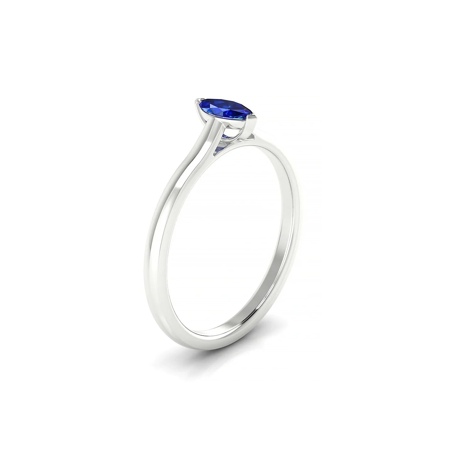 Cathedral | 18k White Gold 6 x 3 mm Marquise Sapphire Ring