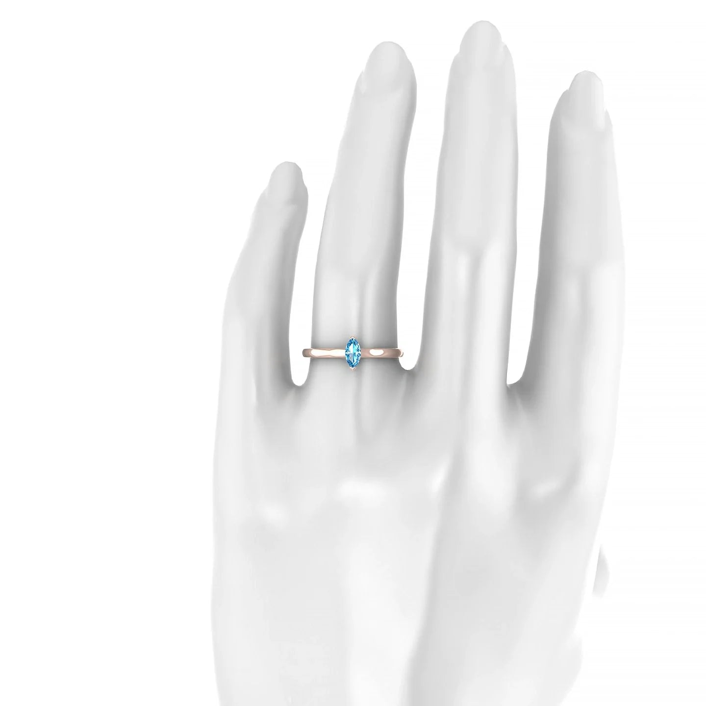 Cathedral | 18k Rose Gold 6 x 3 mm Marquise Topaz Ring