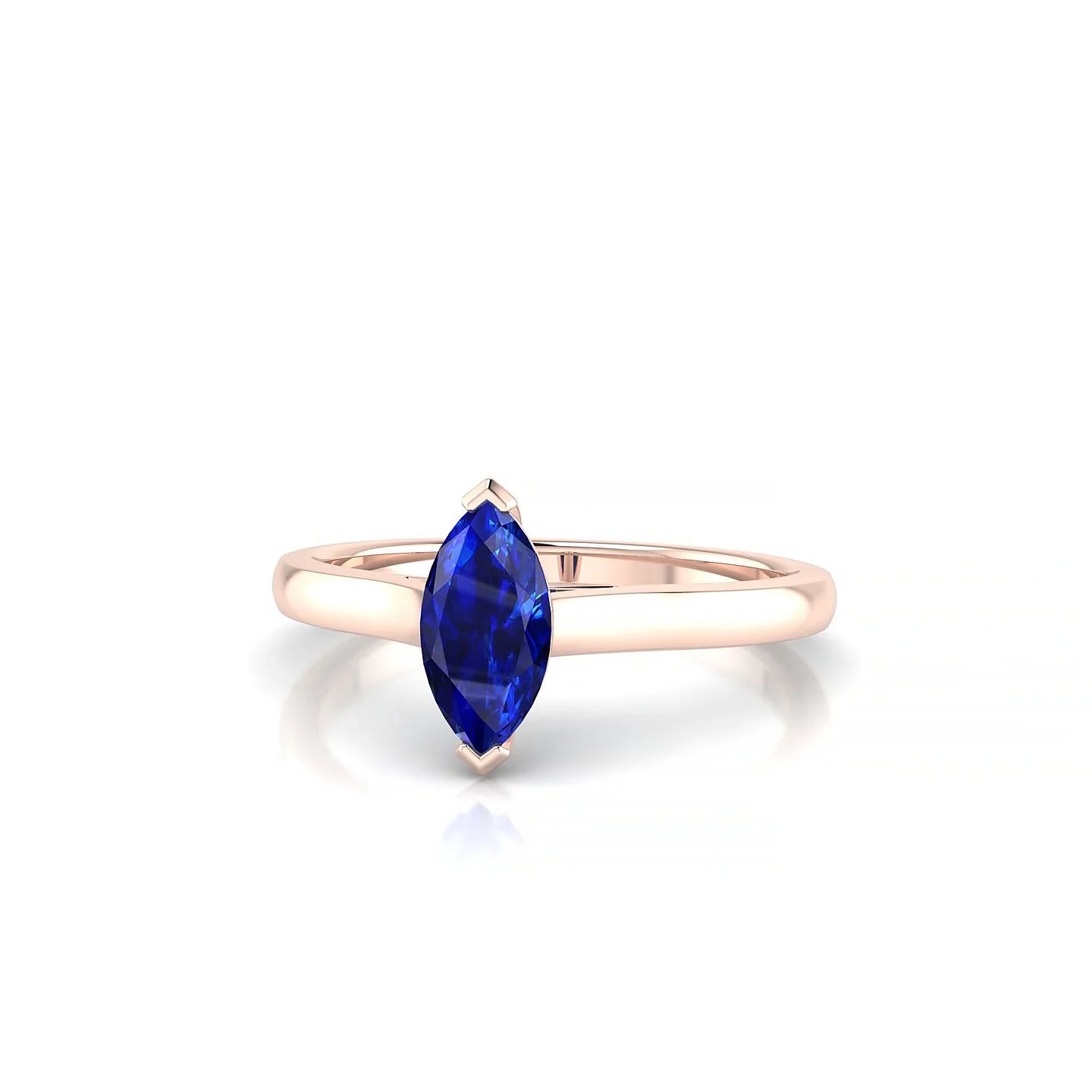 Cathedral | 18k Rose Gold 8 x 4 mm Marquise Sapphire Ring